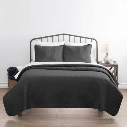 3-Piece Set: Herring Quilted Coverlet