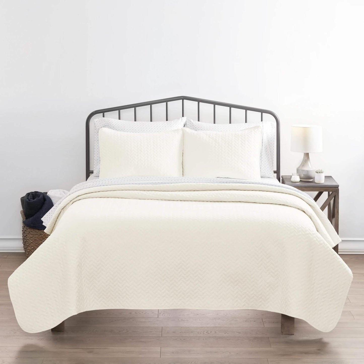 3-Piece Set: Herring Quilted Coverlet