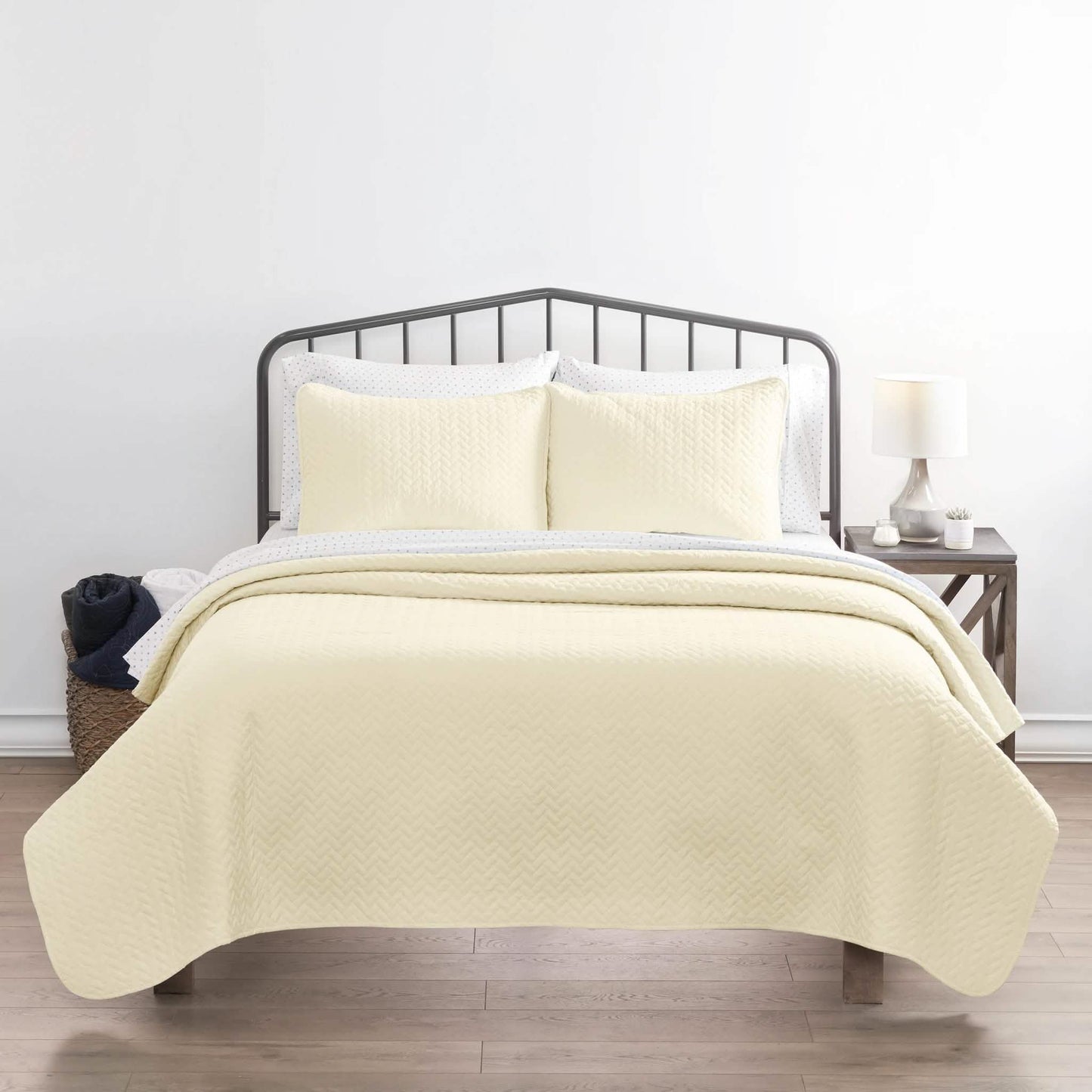 3-Piece Set: Herring Quilted Coverlet