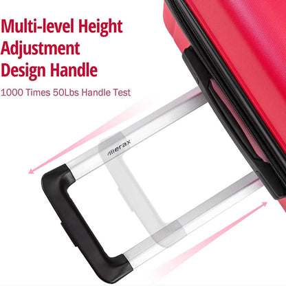 3-Piece Set: Lightweight Hard Luggage with Swivel Wheels and TSA Lock