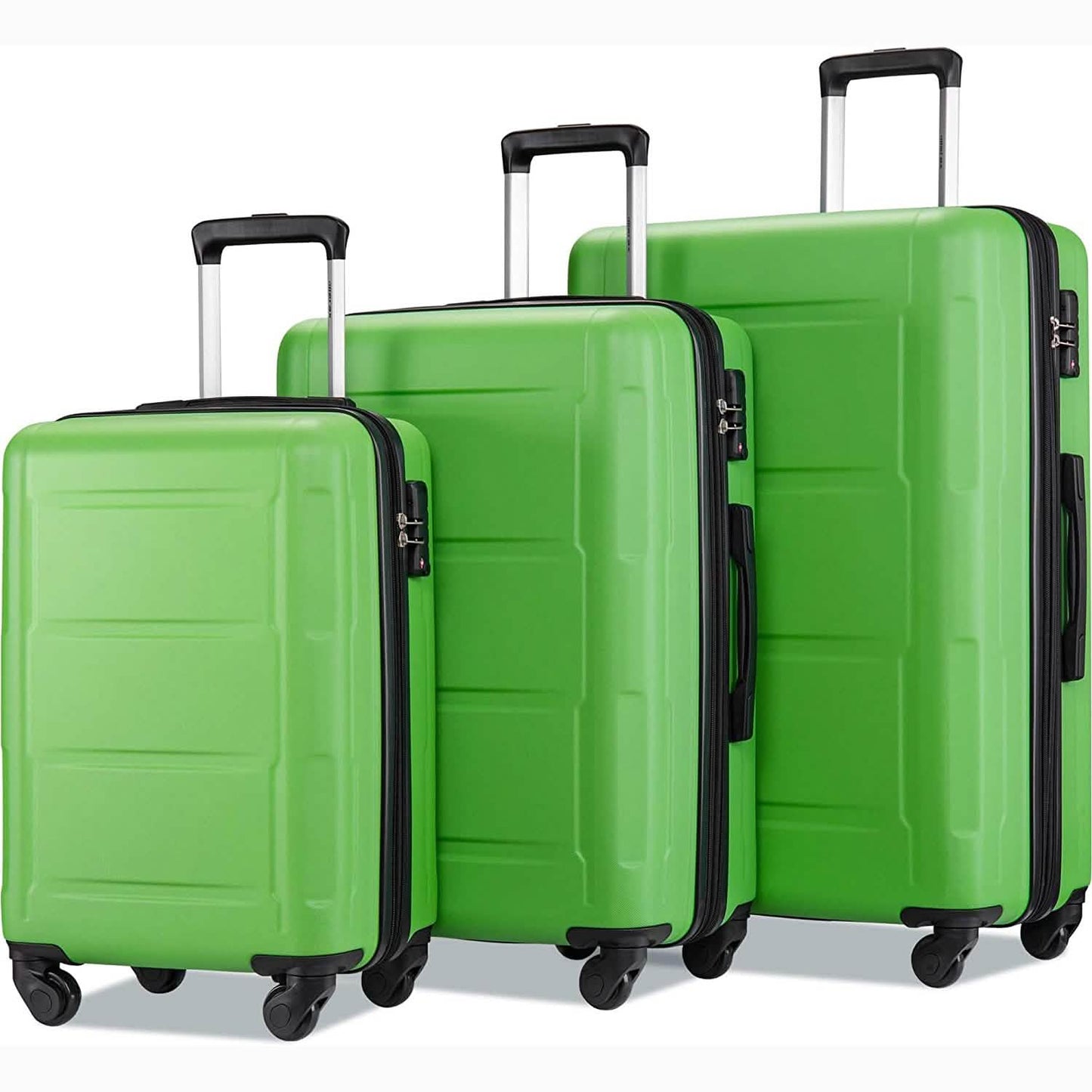 3-Piece Set: Lightweight Hard Luggage with Swivel Wheels and TSA Lock