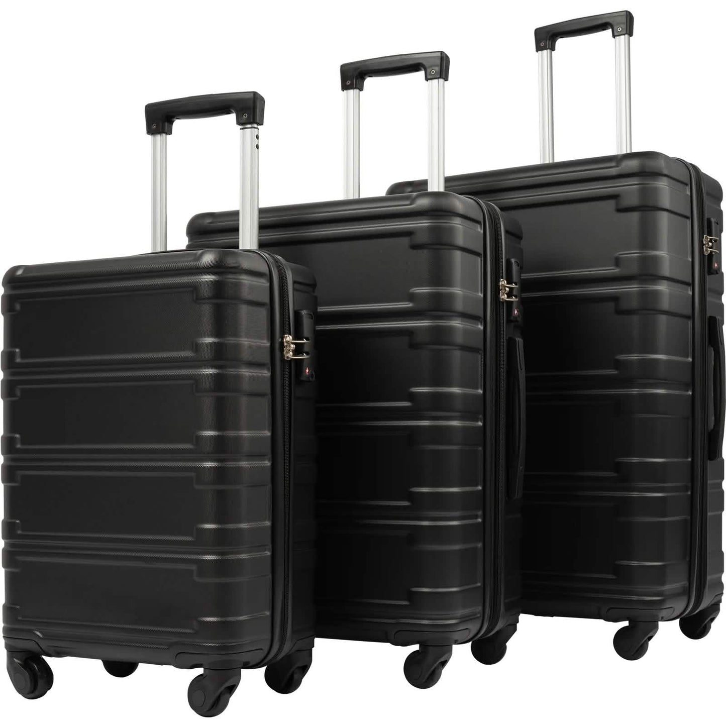 3-Piece Set: Luggage Set Hardside Spinner Suitcase With TSA Lock