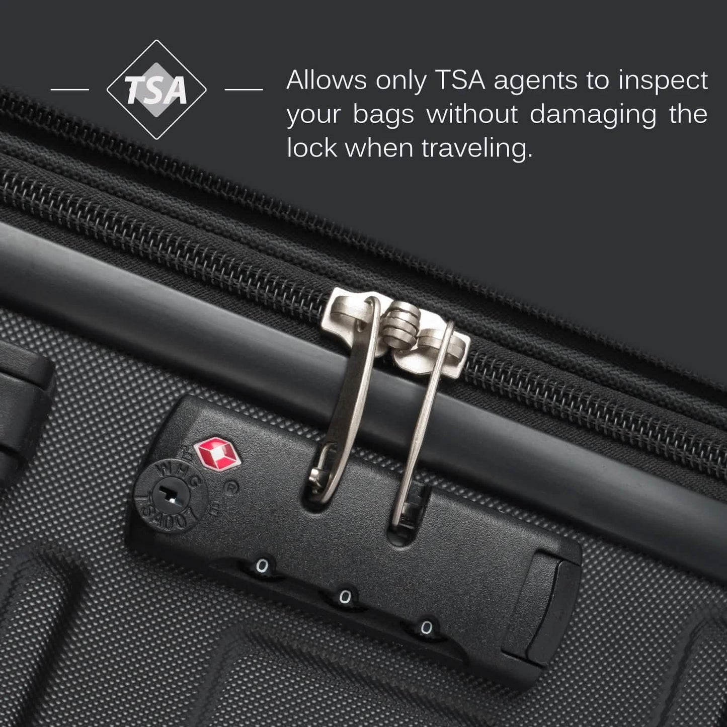 3-Piece Set: Luggage Set Hardside Spinner Suitcase With TSA Lock