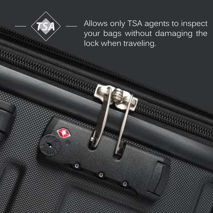 3-Piece Set: Luggage Set Hardside Spinner Suitcase With TSA Lock