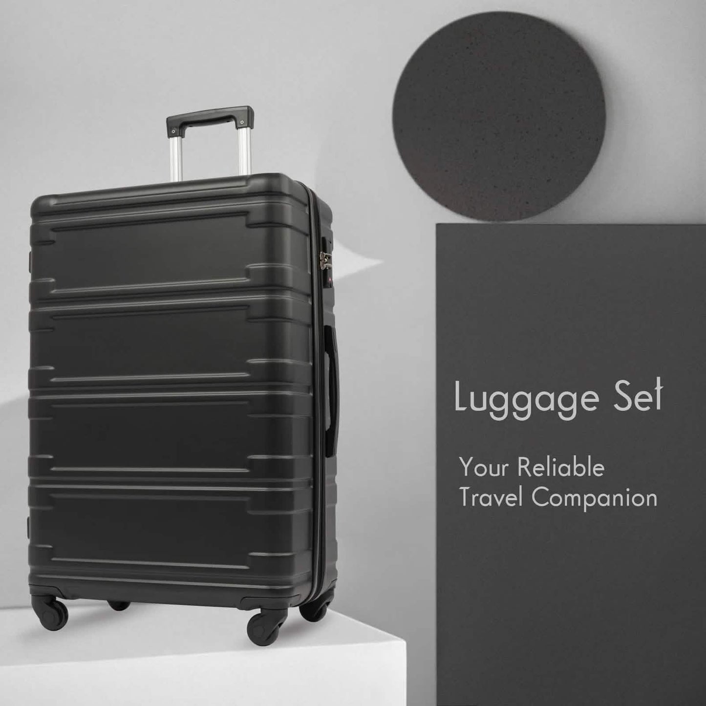 3-Piece Set: Luggage Set Hardside Spinner Suitcase With TSA Lock
