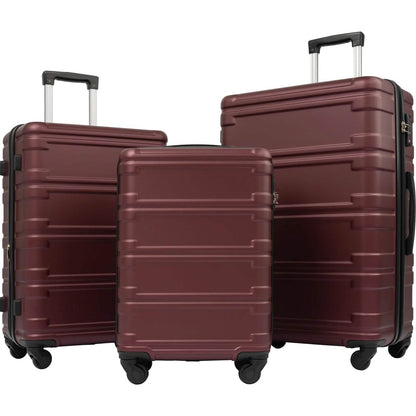 3-Piece Set: Luggage Set Hardside Spinner Suitcase With TSA Lock