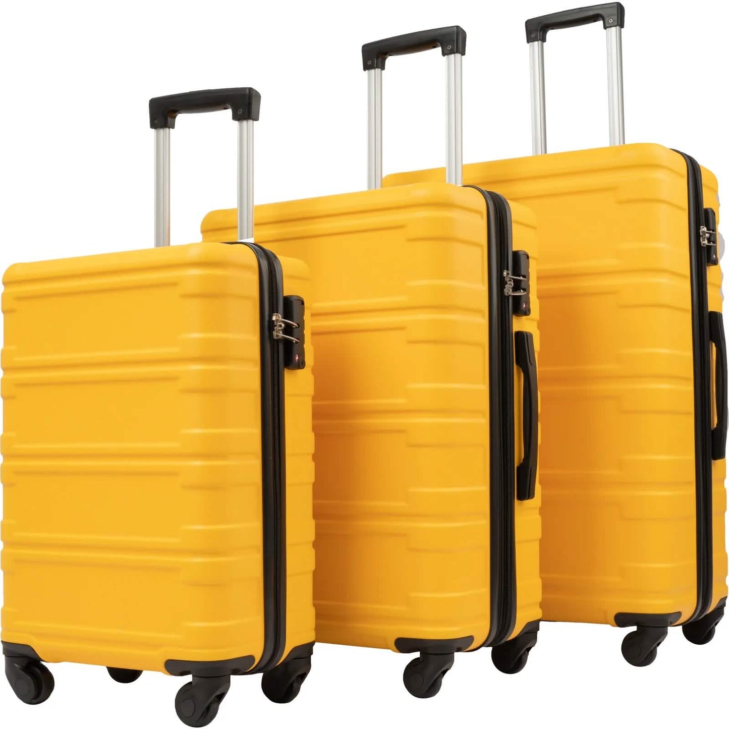 3-Piece Set: Luggage Set Hardside Spinner Suitcase With TSA Lock