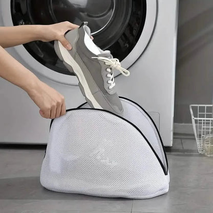 3-Piece Set: Mesh Shoe Laundry Bags with Zip Closure
