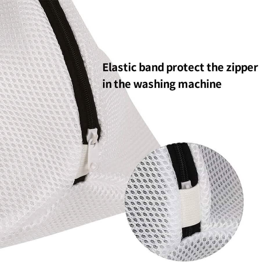 3-Piece Set: Mesh Shoe Laundry Bags with Zip Closure