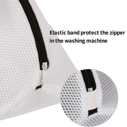 3-Piece Set: Mesh Shoe Laundry Bags with Zip Closure