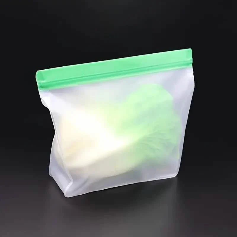 3-Piece Set: Reusable Silicone Food Storage Bag, Leak Proof And Reusable Freezer Bag - Small, Medium and Large