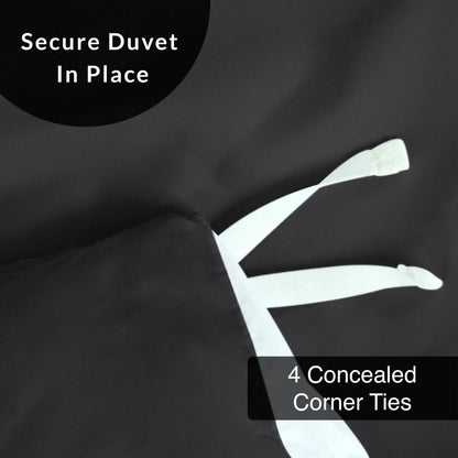 3-Piece Set: Royale Double Brushed Duvet Covers Set With Button Closure & Corner Ties