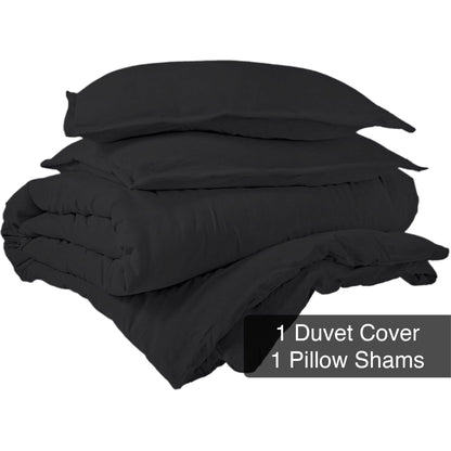 3-Piece Set: Royale Double Brushed Duvet Covers Set With Button Closure & Corner Ties