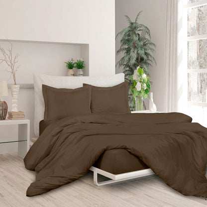 3-Piece Set: Royale Double Brushed Duvet Covers Set With Button Closure & Corner Ties