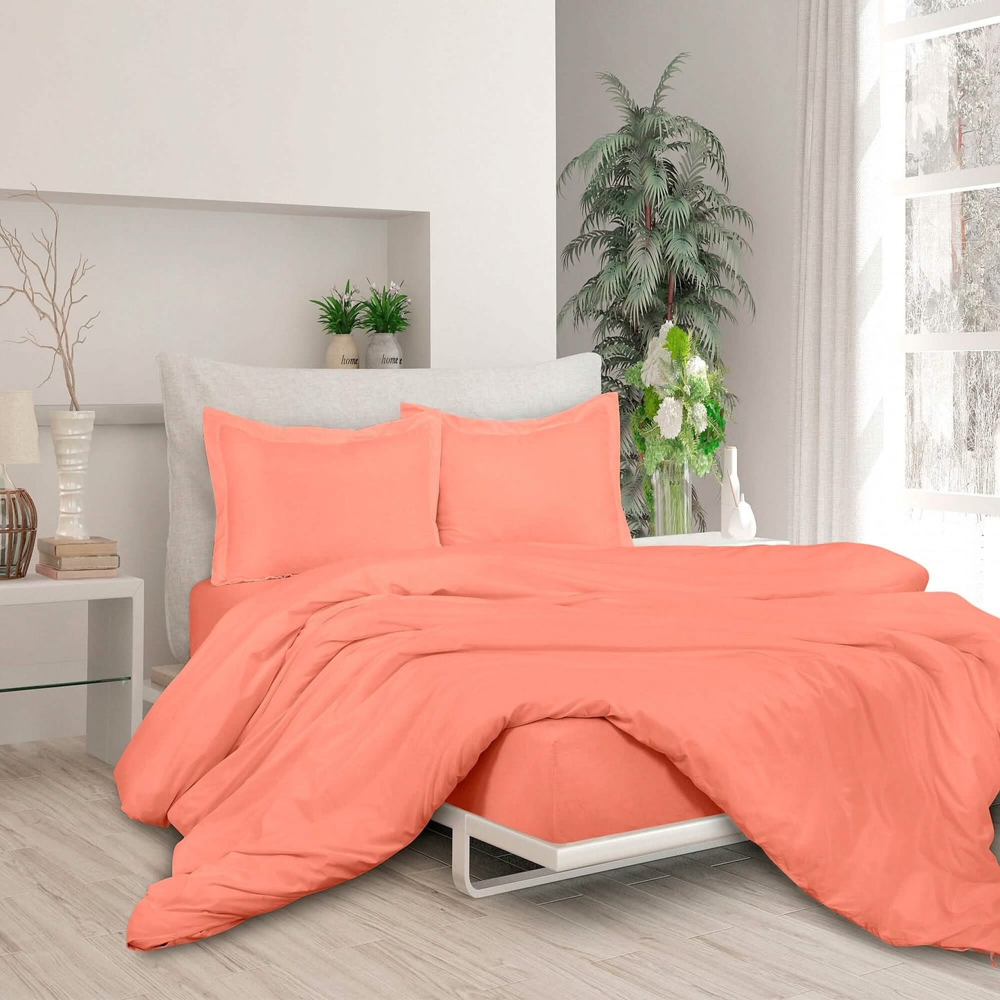3-Piece Set: Royale Double Brushed Duvet Covers Set With Button Closure & Corner Ties