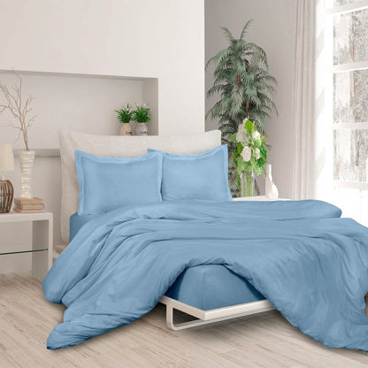 3-Piece Set: Royale Double Brushed Duvet Covers Set With Button Closure & Corner Ties