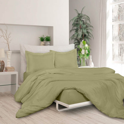 3-Piece Set: Royale Double Brushed Duvet Covers Set With Button Closure & Corner Ties