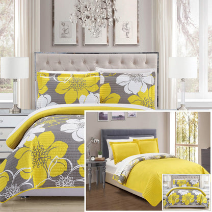3-Piece Set: Woodside Twin, Queen or King Bedding Quilt Set