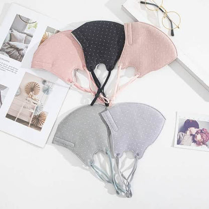 3-Piece: Solid Color Polka Dot Print Adjustable Face Mask