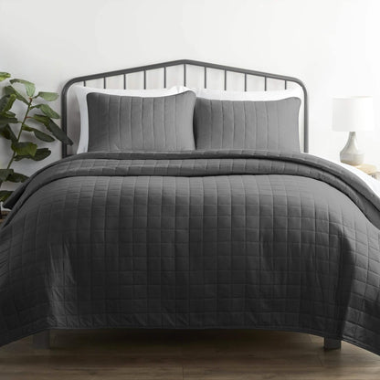 3-Piece: Square Quilted Coverlet Set