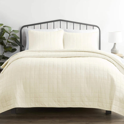 3-Piece: Square Quilted Coverlet Set