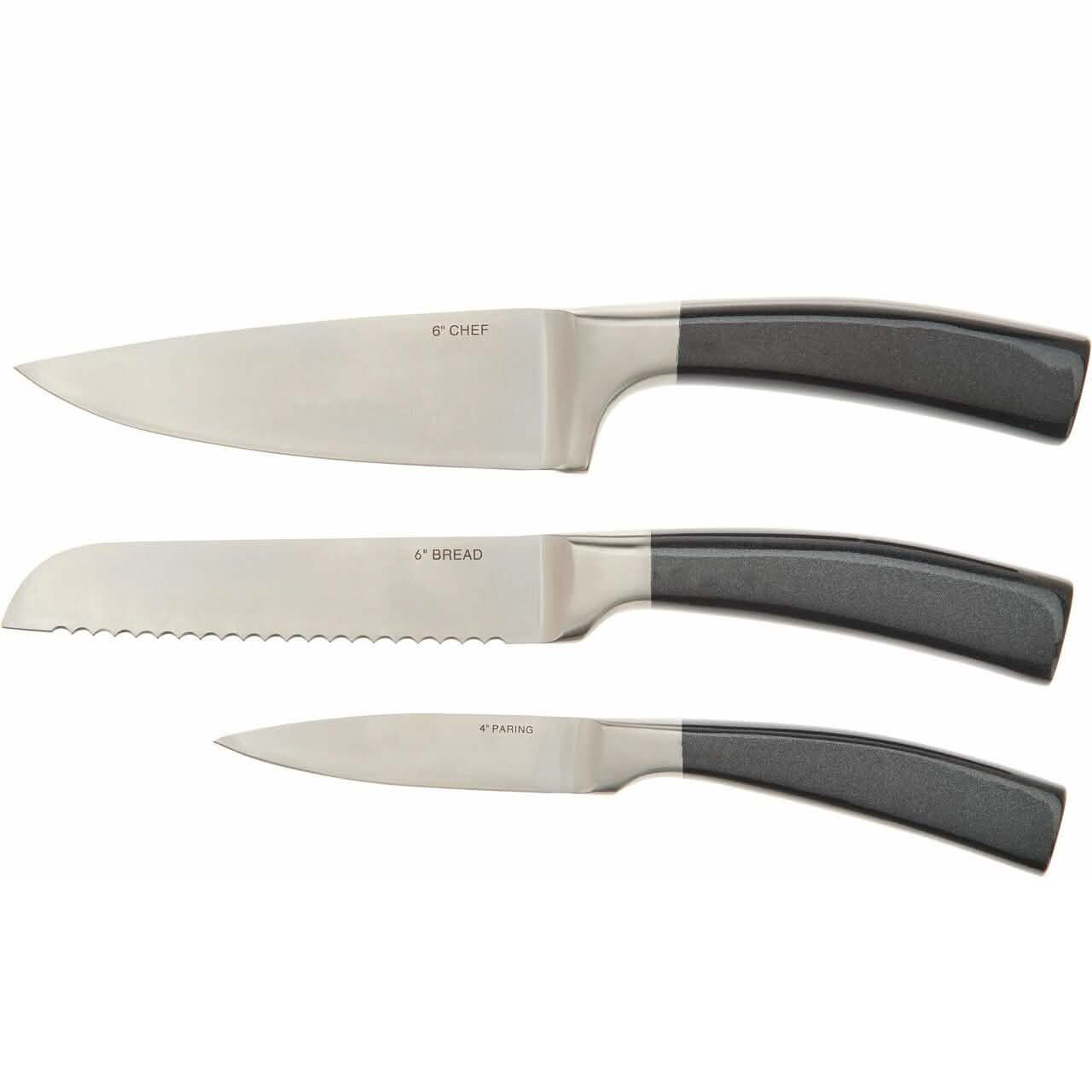 3-Piece: Valerie Bertinelli SS Metallic Knife Set