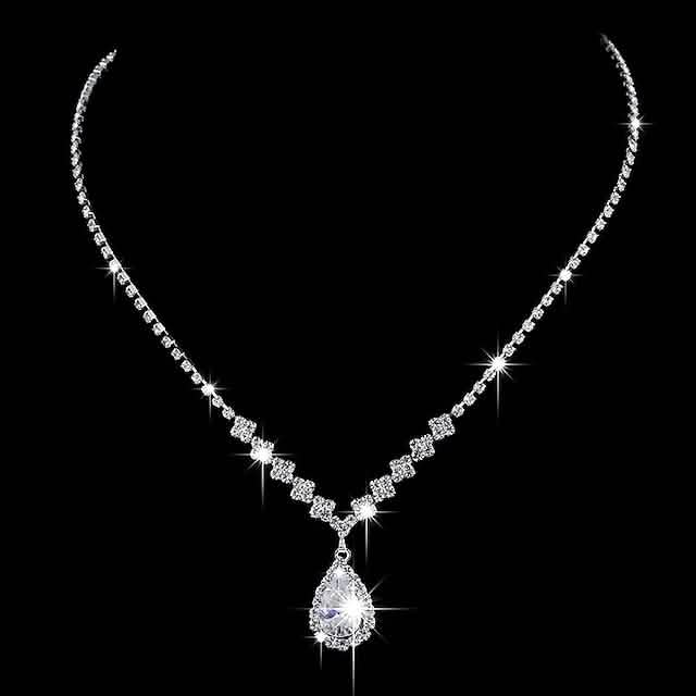 3-Piece: Women's Diamond Cubic Zirconia Necklace Earrings Set