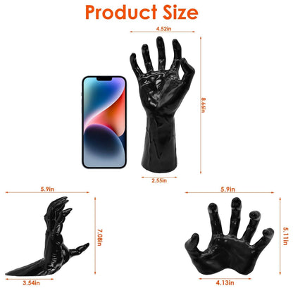 3-Pieces: Creepy Reaching Hands with Lighted Candles Wall Mounted