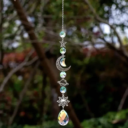 3-Pieces: Crystal Wind Chime Pendant Catcher Diamond Prisms