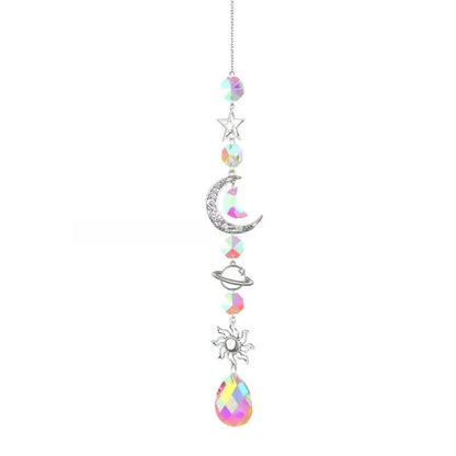 3-Pieces: Crystal Wind Chime Pendant Catcher Diamond Prisms