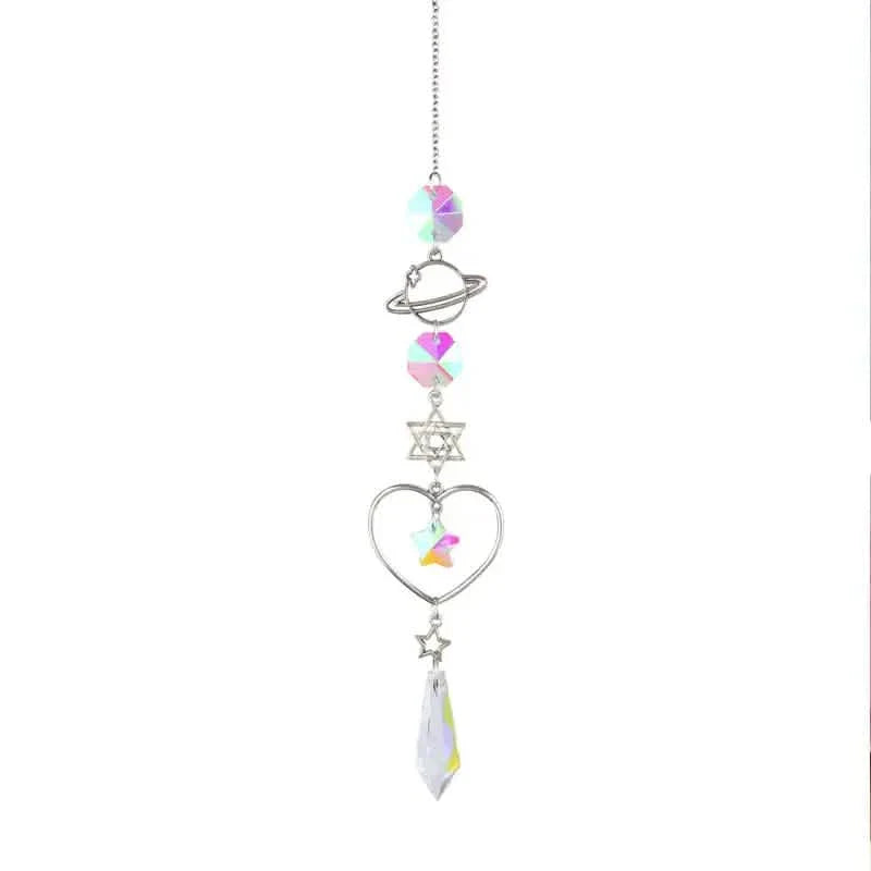 3-Pieces: Crystal Wind Chime Pendant Catcher Diamond Prisms