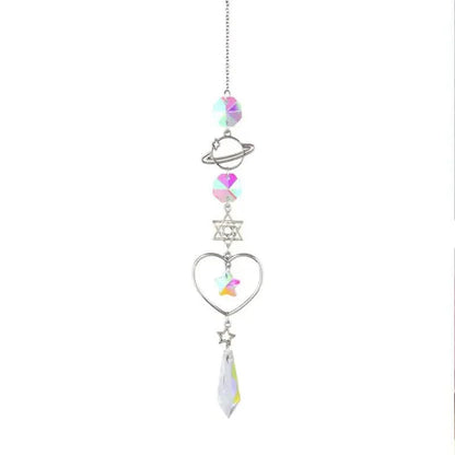 3-Pieces: Crystal Wind Chime Pendant Catcher Diamond Prisms