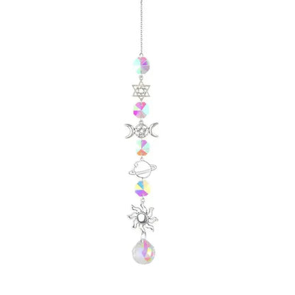 3-Pieces: Crystal Wind Chime Pendant Catcher Diamond Prisms