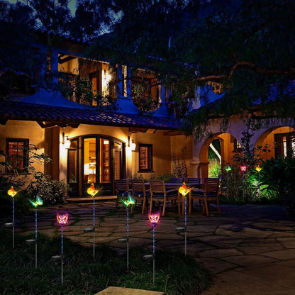 3-Pieces: Decorative Butterfly Lamps with Rotatable Solar Panel Lamp