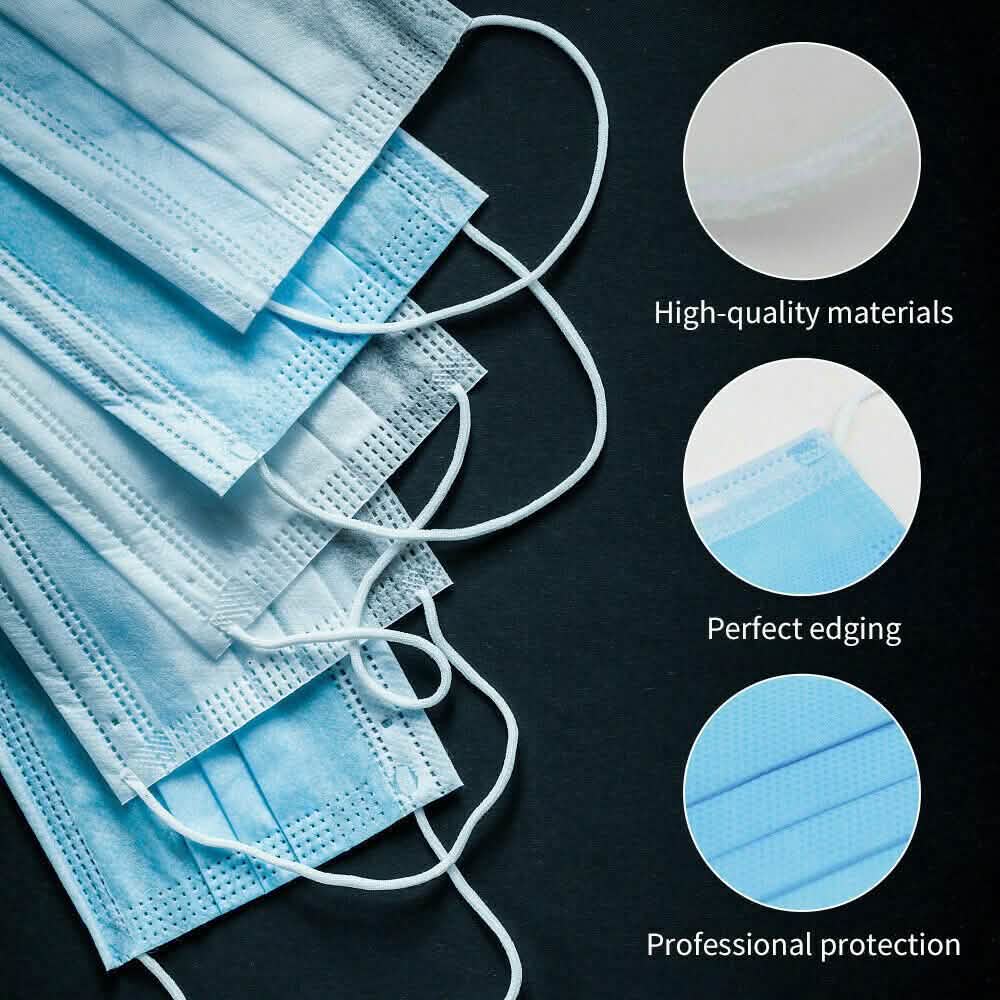 3-Ply Disposable Masks Non-Medical Sanitary Surgical Earloop Face Mask Lot