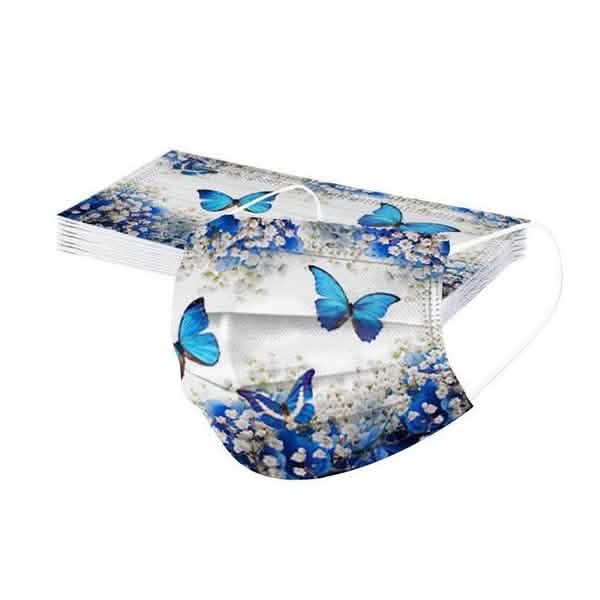 3-Ply Ear Loop Butterfly Printed Mask