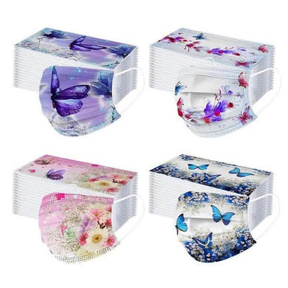 3-Ply Ear Loop Butterfly Printed Mask