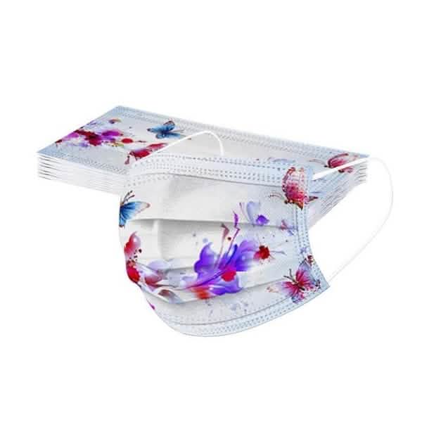 3-Ply Ear Loop Butterfly Printed Mask