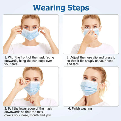 3-Ply Non-Woven Cup Dust Disposable Face Masks with Elastic Earloop