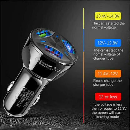 3-Port LED Car Charger