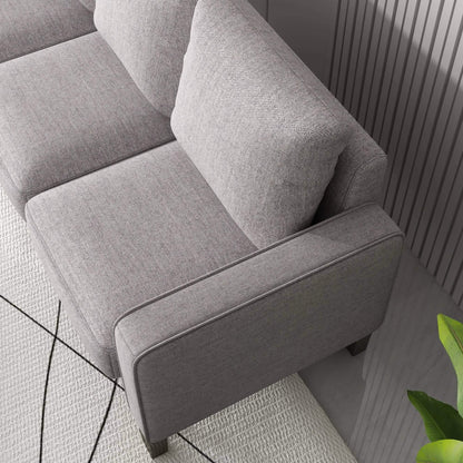 3-Seat Sofa for Living Room-Modern Fabric Sofa Couch with Storage