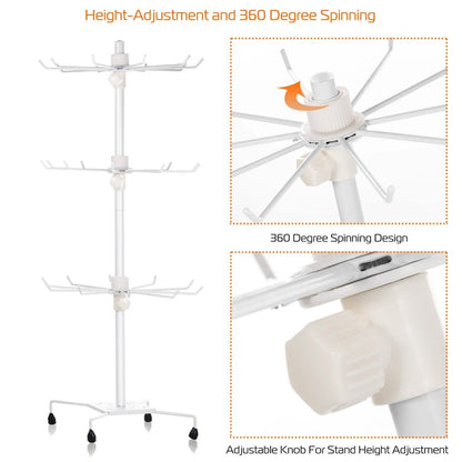3-Tier Metal Jewelry Rack 30-Hook Necklaces Bracelets Display Stand