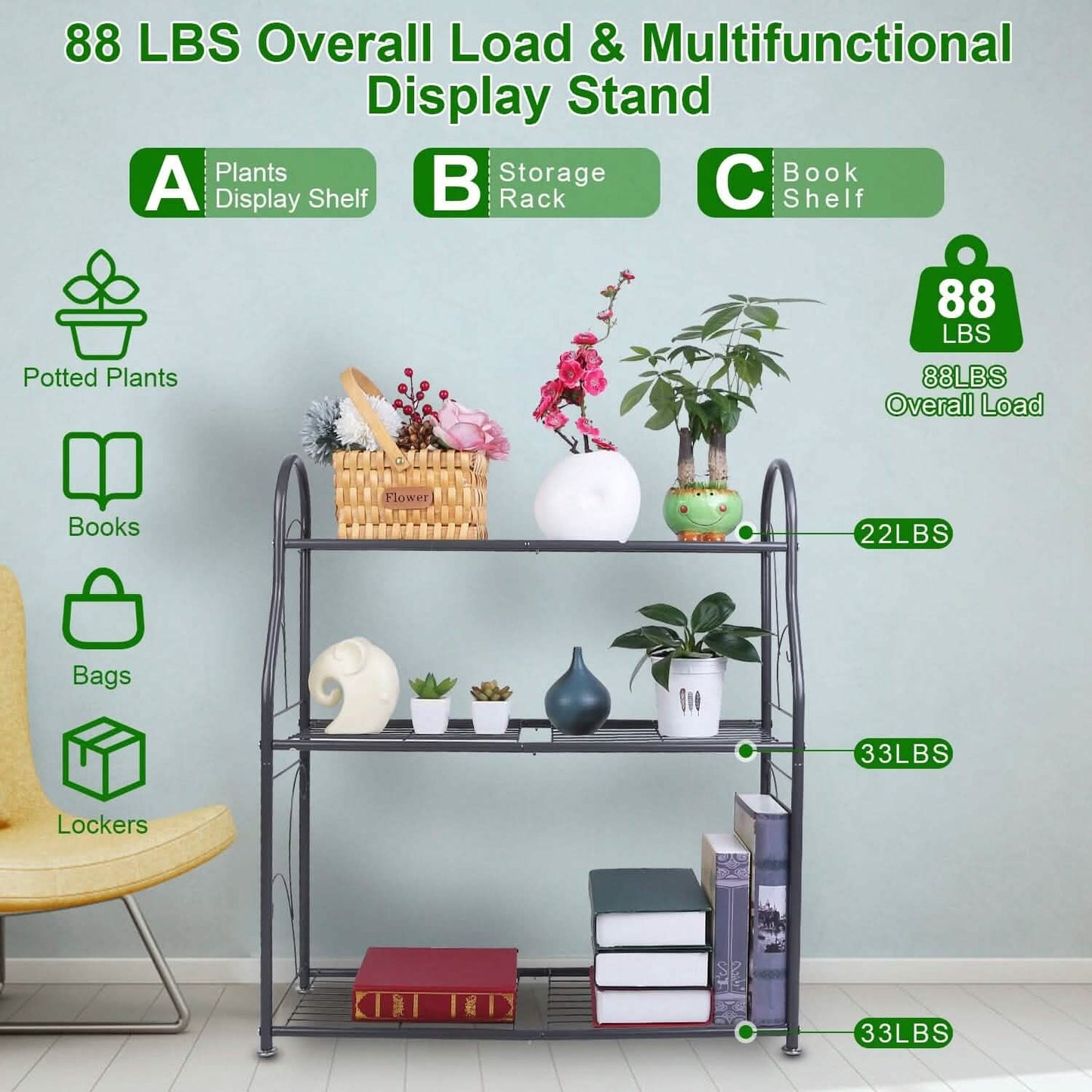 3-Tier Plant Stand Shelf Display Rack