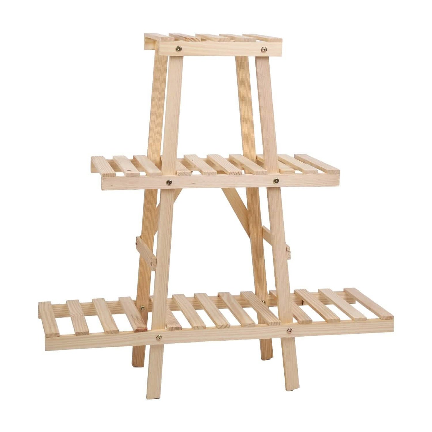 3-Tier Potted Flower Shelf Multi-tier Flower Pot Rack Holder Triangle Ladder