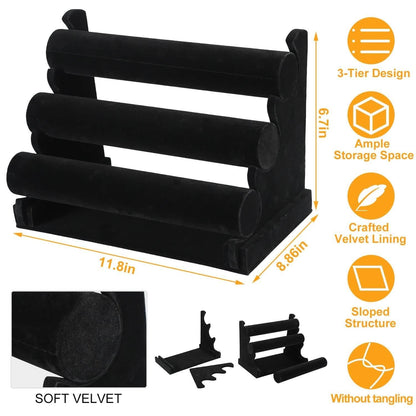 3-Tier Velvet Jewelry Stand
