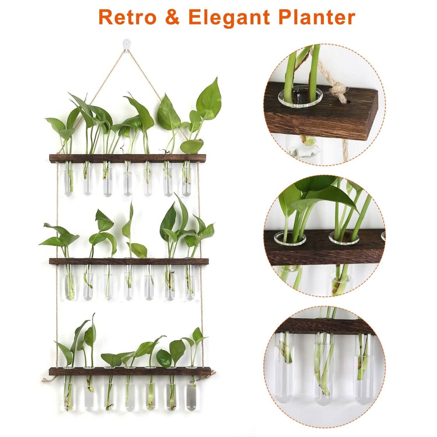 3-Tier Wall Hanging Glass Tube Planter