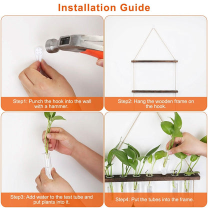 3-Tier Wall Hanging Glass Tube Planter