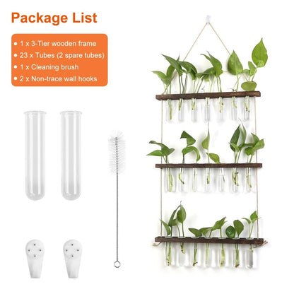 3-Tier Wall Hanging Glass Tube Planter