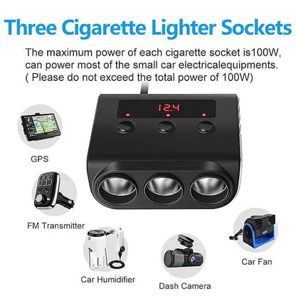 3-Way Car Plug Charger Adapter