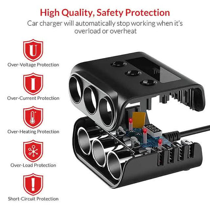 3-Way Car Plug Charger Adapter